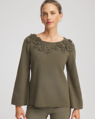 Appliqué Flared-Sleeve Sweater | Chico's